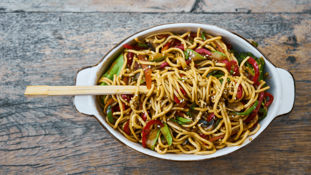 noodles in a bowl