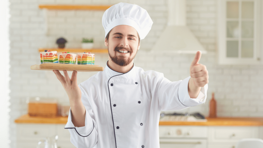 chef holding his food presentation