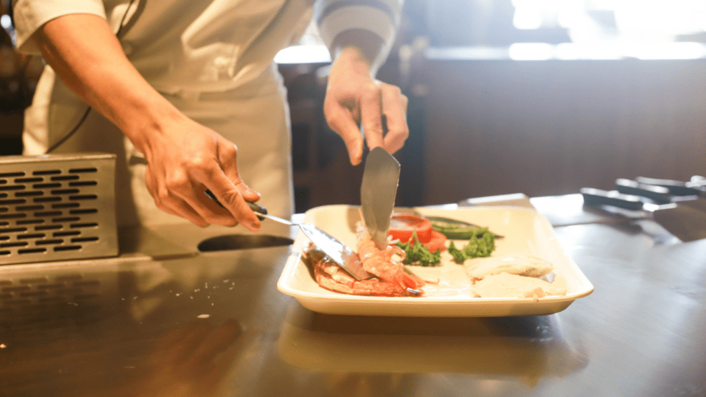 chef preparing food in kitchen