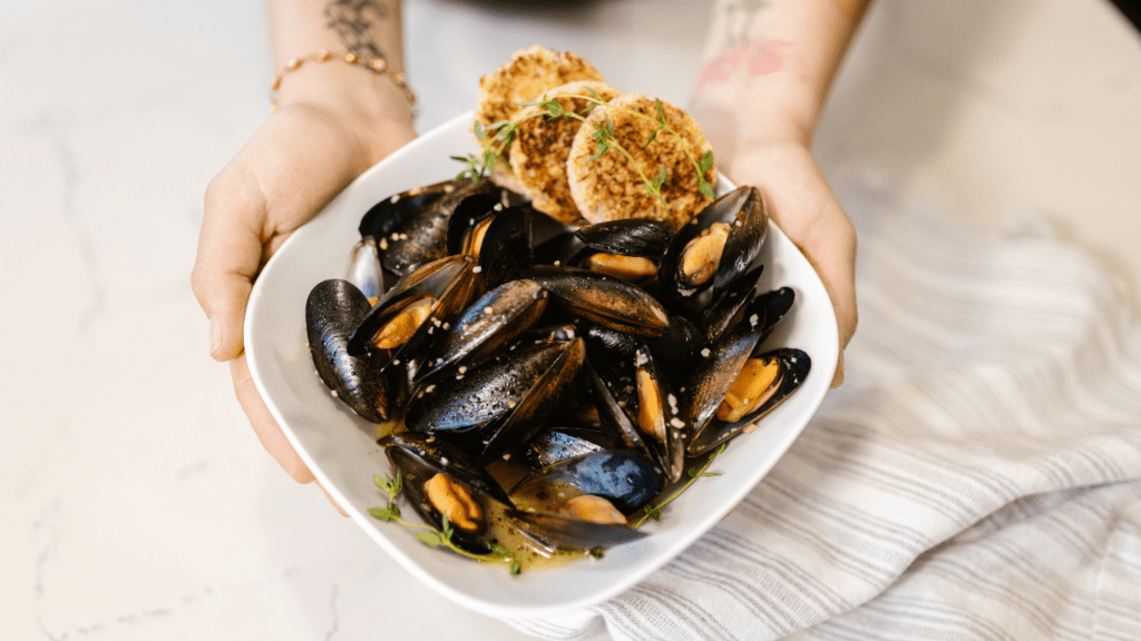 a seafood in a bowl